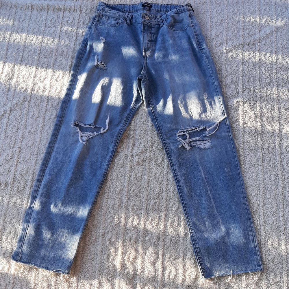 Express Boyfriend Mid Rise Jeans